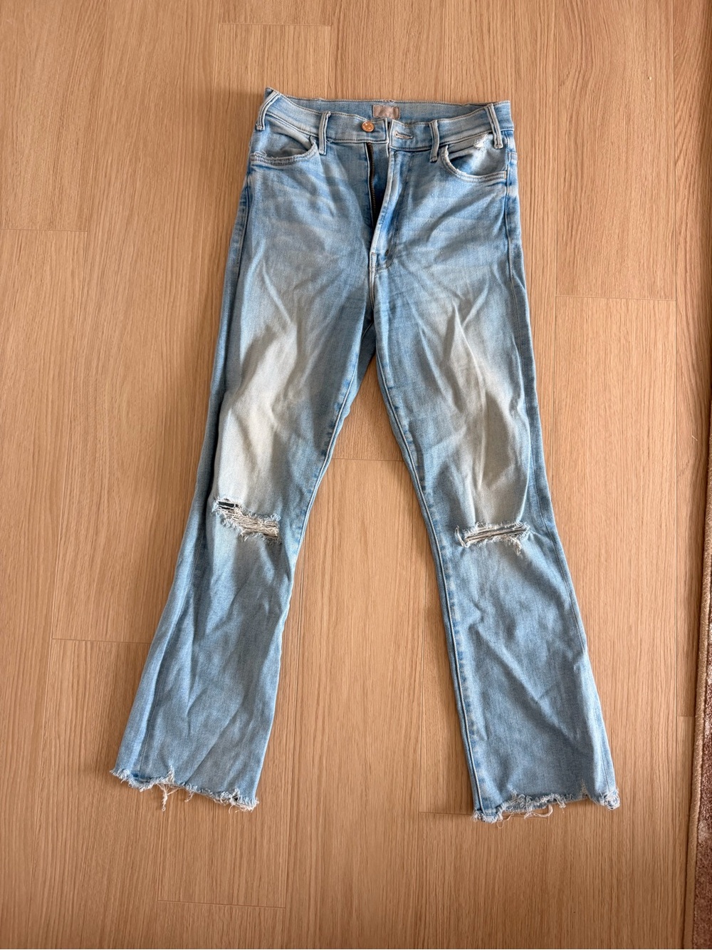 MOTHER The Hustler ankle crew in Petal Plucker 27 Jeans